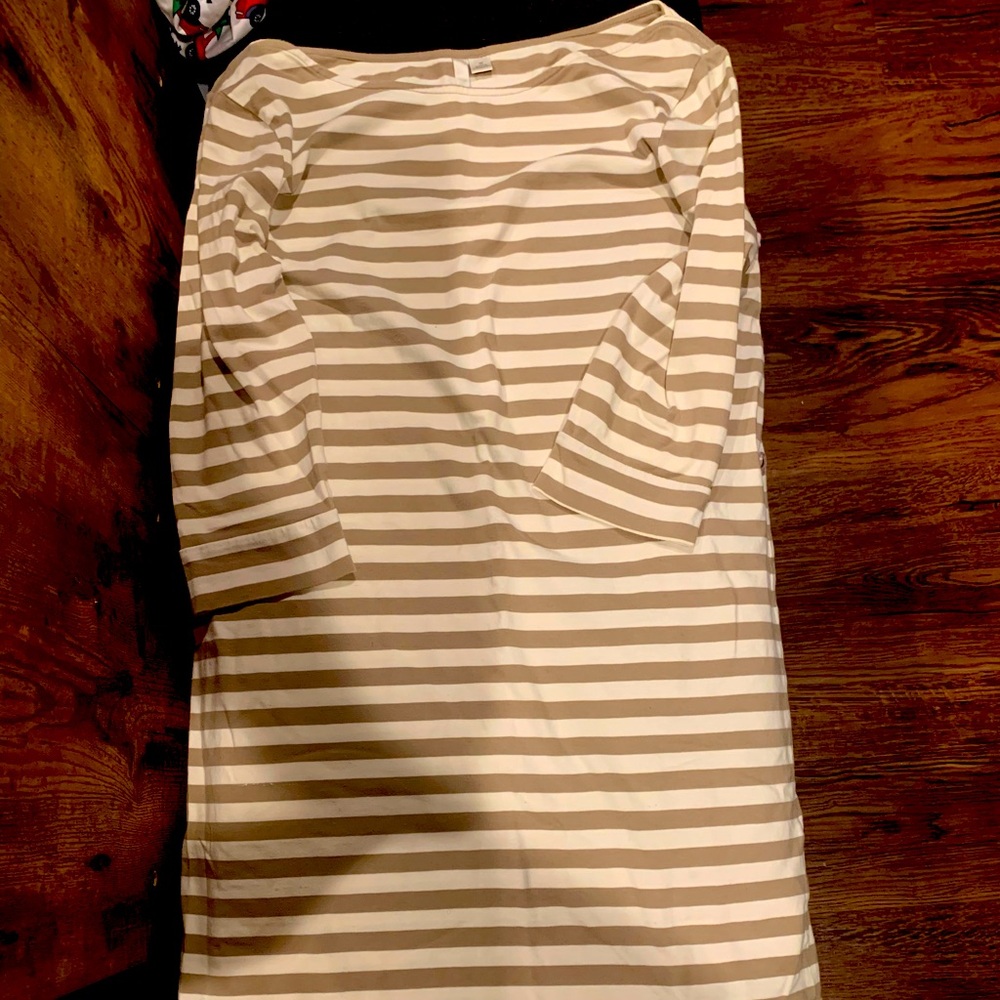 LC Lauren Conrad Gray and White Striped Dress